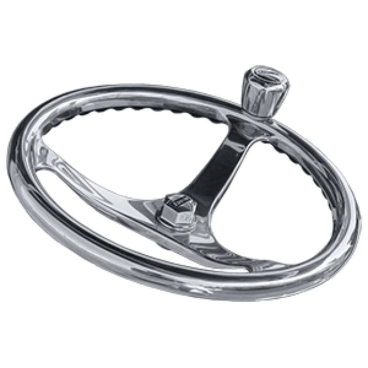 Edson 13 in. SS Comfort Grip Steering Wheel W PowerKnob
