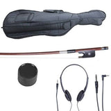 Cecilio CECO-2WH Full Size 4/4 Ebony Electric Silent Pearl White Cello in Style 2 +Soft Case, Bow u0026 Accessories