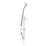 Cecilio CECO-2WH Full Size 4/4 Ebony Electric Silent Pearl White Cello in Style 2 +Soft Case, Bow u0026 Accessories