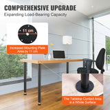 SKYSHALO 28 Solid Steel Adjustable Desk Legs Office Table Furniture Set of 4 Black