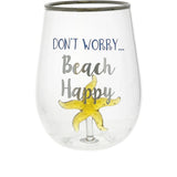 Beach Happy – Starfish 19 oz. Stemless Wine Glass with 3-D Figurine