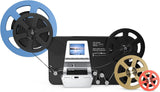 8mm & Super 8 Reels to Digital MovieMaker Film Sanner Converter, Pro Film Digitizer Machine with 2.4 LCD, Convert 5 inch and 8 inch 8mm Super 8 Film reels into 1080P Digital Videos