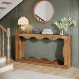 Tribesigns 63 Inches Farmhouse Console Table with Storage, Couch Table Behind Sofa, Long Entryway Sofa Station, Narrow Console Stand, Hallway Stand for Entryway Living Room, Brown