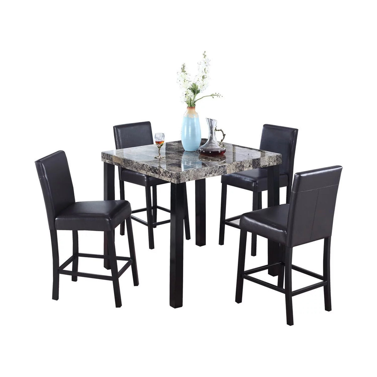 Best Master Furniture Melissa Marble Counter Height Table