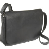 Le Donne Leather Flap Over Shoulder Bag Black