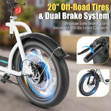 Caroma Peak 800w Electric Scooter Adults 20X3 Fat Tire, 20 MPH Top Speed & 30 Miles Range, Off-Road E Scooter w/Adjustable Seat & Detachable Basket, Foldable Ebike w/Shock Absorption for Commuting