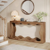Tribesigns 63 Inches Farmhouse Console Table with Storage, Couch Table Behind Sofa, Long Entryway Sofa Station, Narrow Console Stand, Hallway Stand for Entryway Living Room, Brown