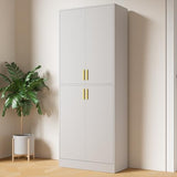 Cozy Castle Kitchen Pantry Cabinet, 71 Tall Wood Storage Cabinet with Doors and Shelves 4 Doors Freestanding Cupboard Utility Hutch for Dining Room Living Room Bathroom Furniture, Gray