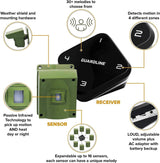 Guardline Wireless Driveway Alarm – 4 Motion Detector Alarm Sensors & 1 Receiver, 1/4 Mile Range, Weatherproof Outdoor Security Alert System for Home & Property