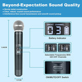 Wireless Microphone System, Phenyx Pro Quad Channel Cordless Mic Set with Metal Handheld Mics, 4×40 Channels, Auto Scan, Long Distance 328ft, Ideal for DJ, Church, Outdoor Events (PTU-7000A)