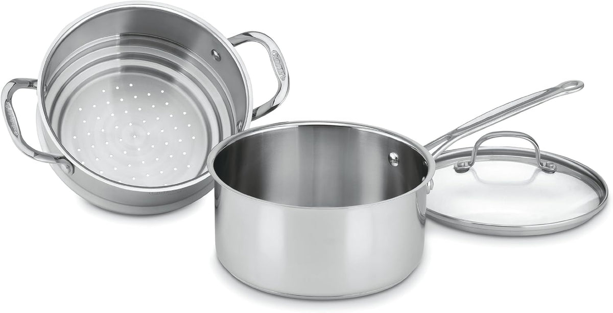 Cuisinart 77-35CG Chef’s Classic Stainless 3-Piece 3-Quart Steamer Set