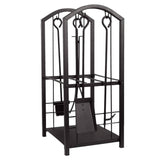 Juvale Firewood Rack with 4 Fireplace Tools – Fireplace Log Holder for Indoor An