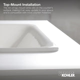 KOHLER K-20000-0 Caxton Under-Mount Bathroom Sink, White