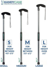Handy Cane All-in-One Walking Aid with Built-in Reacher Grabber-Medium