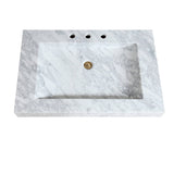 Avanity Carrara White Marble 33×22 Stone Integrated Sink Top