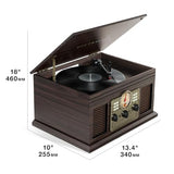 Victrola The Quincy 6-in-1 Bluetooth Record Player & Multimedia Center with Built-in Speakers ?C 3-Speed Turntable, CD & Cassette Player, AM/FM Radio, Wireless Music Streaming (Natural)