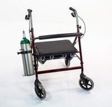 Walker Oxygen Tank Holder for Rollators & Walking Aids JO2W, Holds Single D or E Oxygen Cylinder Tanks