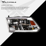 Alpha Owls 8710401 Crystal Headlights With Switchback Sequential LED Light Bar & Startup Light – Black Amber Fits 2009-2018 Dodge Ram 1500 2500 3500/2019-2023 Classic Halogen Models