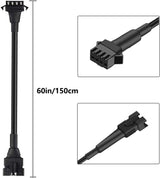 4pcs 5-Feet Extension Cable Cords,SM 4-PIN Locking Connector 60in/150cm Length Wire for Underglow 5050-SMD RGB LED NEON Strip Light Kits on Motorcycle Golf Cart ATV EXT-5FT