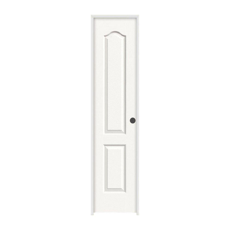 JELD-WEN 18 in. x 80 in. Camden White Painted Left-Hand Textured Molded Composite MDF Single Prehung Interior Door