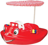SwimWays Plastic Molded Baby Swimming Pool Tug Boat Float with Toys and Canopy
