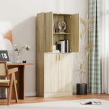 Cozy Castle Kitchen Pantry Cabinet, 71 Tall Wood Storage Cabinet with Doors and Shelves 4 Doors Freestanding Cupboard Utility Hutch for Dining Room Living Room Bathroom Furniture, Gray