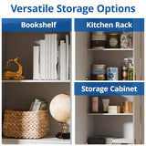 Cozy Castle Kitchen Pantry Cabinet, 71 Tall Wood Storage Cabinet with Doors and Shelves 4 Doors Freestanding Cupboard Utility Hutch for Dining Room Living Room Bathroom Furniture, Gray