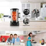 Nutrichef Vertical Rotisserie Oven – Rotating Kebob Cooker, Black