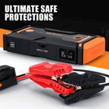 Tacklife T8 Pro 1200A Peak 18000mAh Water-Resistant Car Jump Starter with LCD Screen, Orange