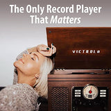 Victrola The Quincy 6-in-1 Bluetooth Record Player & Multimedia Center with Built-in Speakers ?C 3-Speed Turntable, CD & Cassette Player, AM/FM Radio, Wireless Music Streaming (Natural)