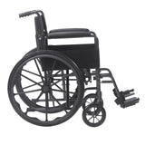 Drive Medical Silver Sport 1 Wheelchair with Full Arms and Swing Away Removable Footrest