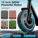 Electric Scooter for Adults, 19/25 Mph Max Speed, 21/25/35 Miles Range,350/500/600W APP Control E-Scooter with 8.5/10 Inflatable tire, Foldable Escooter with App Control, UL 2272 Certified
