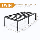 Metal Bed Frame Full Size – 14 Inch Heavy-Duty Full Platform Bed Frame No Box Spring Needed, Easy Assembly, Noise-Free, Sturdy Mattress Foundation, Underbed Storage Space