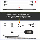 4pcs 5-Feet Extension Cable Cords,SM 4-PIN Locking Connector 60in/150cm Length Wire for Underglow 5050-SMD RGB LED NEON Strip Light Kits on Motorcycle Golf Cart ATV EXT-5FT