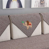 Solid Color Soft Cotton Woven Sectional Couch Cover Non Slip Simple Style Sofa Cover Decorative Home Sofa Loveseat with Small Elephant Pattern-Brown-a 45x45cm