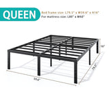 Metal Bed Frame Full Size – 14 Inch Heavy-Duty Full Platform Bed Frame No Box Spring Needed, Easy Assembly, Noise-Free, Sturdy Mattress Foundation, Underbed Storage Space