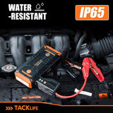 Tacklife T8 Pro 1200A Peak 18000mAh Water-Resistant Car Jump Starter with LCD Screen, Orange