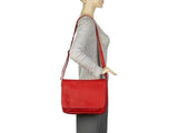 Le Donne Leather Flap Over Shoulder Bag Black