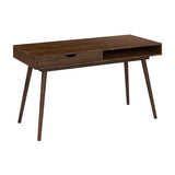 Bush Furniture Nora 54W Writing Desk in Dark Walnut | Computer Table for Home Office Workspace or Entryway