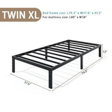 Metal Bed Frame Full Size – 14 Inch Heavy-Duty Full Platform Bed Frame No Box Spring Needed, Easy Assembly, Noise-Free, Sturdy Mattress Foundation, Underbed Storage Space