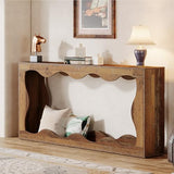 Tribesigns 63 Inches Farmhouse Console Table with Storage, Couch Table Behind Sofa, Long Entryway Sofa Station, Narrow Console Stand, Hallway Stand for Entryway Living Room, Brown