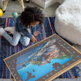 Lavievert Adjustable Wooden Puzzle Board Easel, Portable Tilting Puzzle Table with Non-Slip Flannelette Work Surface for Puzzles Up to 1,500 Pieces