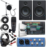 PreSonus AudioBox 96 Audio Interface (May Vary Blue or Black) Full Studio Bundle with Studio One Artist Software Pack with Eris 4.5 BT Pair Studio Bluetooth Monitors and 1/4?? Instrument Cable