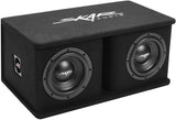 Skar Audio Dual 12 Complete 2,400 Watt SDR Series Subwoofer Bass Package – Includes Loaded Enclosure with Amplifier