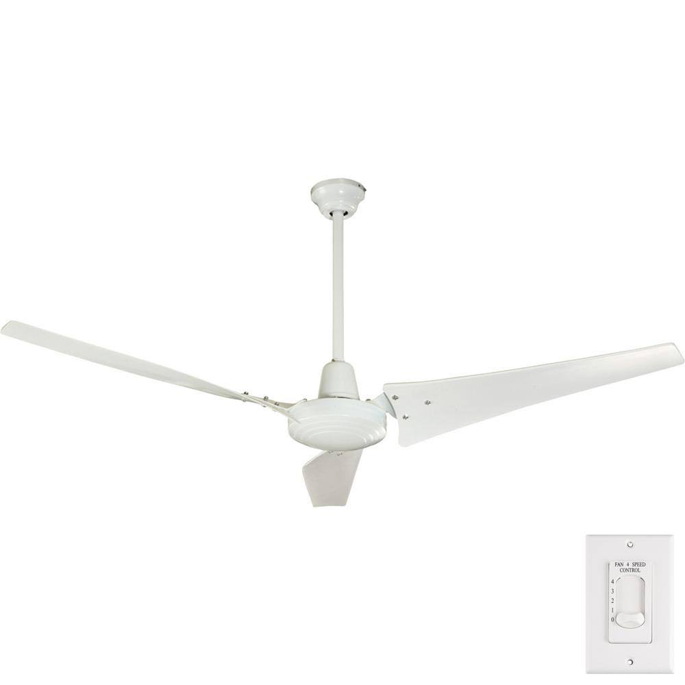 Hampton Bay Industrial 60 Ceiling Fan – White