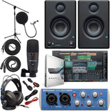 PreSonus AudioBox 96 Audio Interface (May Vary Blue or Black) Full Studio Bundle with Studio One Artist Software Pack with Eris 4.5 BT Pair Studio Bluetooth Monitors and 1/4?? Instrument Cable