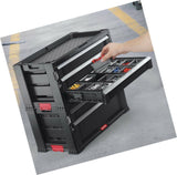 Keter 5 Drawer Modular Tool Storage, Plastic Resin Chest, Black