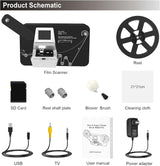 8mm & Super 8 Reels to Digital MovieMaker Film Sanner Converter, Pro Film Digitizer Machine with 2.4 LCD, Convert 5 inch and 8 inch 8mm Super 8 Film reels into 1080P Digital Videos