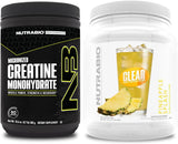 NutraBio Creatine Monohydrate, Unflavored, (300 g) and Clear Whey Protein Isolate, (Pineapple Splash) Supplement Bundle ?C Muscle Energy, Maximum Growth, Recovery, and Strength