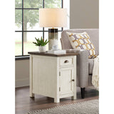 Martin Svensson Home Monterey Chairside Table, Cream White and Brown